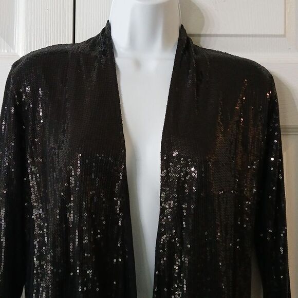 Dynamite  black sequin open front classy cardigan  Sz XS/S - Picture 3 of 5